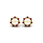 Load image into Gallery viewer, vintage-halo-ruby-earring-jackets-for-2-carat-studs-in-yellow-gold-fdear815grudrangle2-2.00ct-nl-yg.jpg?v=1762757654