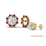 Load image into Gallery viewer, vintage-halo-ruby-earring-jackets-for-3-carat-studs-in-yellow-gold-fdear815grudrangle3-3.00ct-nl-yg.jpg?v=1762759333