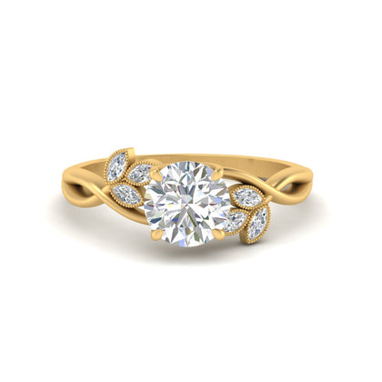vintage-inspired-round-lab-diamond-nature-ring-in-yellow-gold-FD10962ROR-NL-YG
