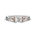 Load image into Gallery viewer, vintage-irish-knot-asscher-diamond-engagement-ring-with-orange-sapphire-in-white-gold-FD124181ASRGSAOR-NL-WG.jpg