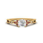 Load image into Gallery viewer, vintage-irish-knot-asscher-diamond-engagement-ring-with-pink-sapphire-in-yellow-gold-FD124181ASRGSADRPI-NL-YG.jpg