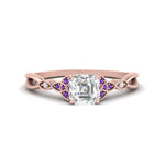 Load image into Gallery viewer, vintage-irish-knot-asscher-diamond-engagement-ring-with-purple-topaz-in-rose-gold-FD124181ASRGVITO-NL-RG.jpg