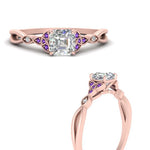 Load image into Gallery viewer, vintage-irish-knot-asscher-diamond-engagement-ring-with-purple-topaz-in-rose-gold-FD124181ASRGVITO-NL-RG.jpg