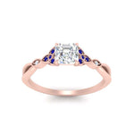 Load image into Gallery viewer, vintage-irish-knot-asscher-diamond-engagement-ring-with-sapphire-in-rose-gold-FD124181ASRGSABL-NL-RG.jpg