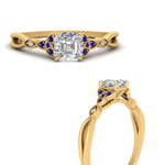 Load image into Gallery viewer, vintage-irish-knot-asscher-diamond-engagement-ring-with-sapphire-in-yellow-gold-FD124181ASRGSABL-NL-YG.jpg