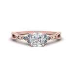 Load image into Gallery viewer, vintage-irish-knot-cushion-diamond-engagement-ring-with-blue-topaz-in-rose-gold-FD124181CURGICBLTO-NL-RG.jpg
