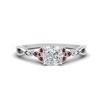 Load image into Gallery viewer, vintage-irish-knot-cushion-diamond-engagement-ring-with-ruby-in-white-gold-FD124181CURGRUDR-NL-WG.jpg