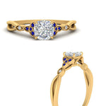 Load image into Gallery viewer, vintage-irish-knot-cushion-diamond-engagement-ring-with-sapphire-in-yellow-gold-FD124181CURGSABL-NL-YG.jpg