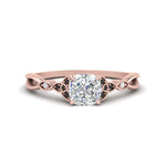 Load image into Gallery viewer, vintage-irish-knot-cushion-engagement-ring-with-black-diamond-in-rose-gold-FD124181CURGBLACK-NL-RG.jpg