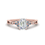 Load image into Gallery viewer, vintage-irish-knot-emerald-cut-diamond-engagement-ring-with-blue-topaz-in-rose-gold-FD124181EMRGICBLTO-NL-RG.jpg