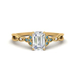 Load image into Gallery viewer, vintage-irish-knot-emerald-cut-diamond-engagement-ring-with-blue-topaz-in-yellow-gold-FD124181EMRGICBLTO-NL-YG.jpg