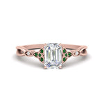 Load image into Gallery viewer, vintage-irish-knot-emerald-cut-diamond-engagement-ring-with-emerald-in-rose-gold-FD124181EMRGEMGR-NL-RG.jpg