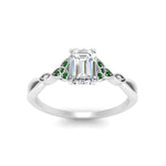Load image into Gallery viewer, vintage-irish-knot-emerald-cut-diamond-engagement-ring-with-emerald-in-white-gold-FD124181EMRGEMGR-NL-WG.jpg