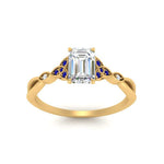 Load image into Gallery viewer, vintage-irish-knot-emerald-cut-diamond-engagement-ring-with-sapphire-in-yellow-gold-FD124181EMRGSABL-NL-YG.jpg