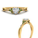 Load image into Gallery viewer, vintage-irish-knot-heart-diamond-engagement-ring-with-emerald-in-yellow-gold-FD124181HTRGEMGR-NL-YG.jpg