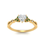 Load image into Gallery viewer, vintage-irish-knot-heart-diamond-engagement-ring-with-emerald-in-yellow-gold-FD124181HTRGEMGR-NL-YG.jpg