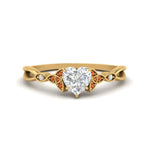 Load image into Gallery viewer, vintage-irish-knot-heart-diamond-engagement-ring-with-orange-sapphire-in-yellow-gold-FD124181HTRGSAOR-NL-YG.jpg
