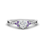 Load image into Gallery viewer, vintage-irish-knot-heart-diamond-engagement-ring-with-purple-topaz-in-white-gold-FD124181HTRGVITO-NL-WG.jpg