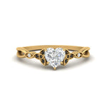 Load image into Gallery viewer, vintage-irish-knot-heart-engagement-ring-with-black-diamond-in-yellow-gold-FD124181HTRGBLACK-NL-YG.jpg