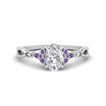 Load image into Gallery viewer, vintage-irish-knot-oval-diamond-engagement-ring-with-purple-topaz-in-white-gold-FD124181OVRGVITO-NL-WG.jpg