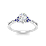 Load image into Gallery viewer, vintage-irish-knot-oval-diamond-engagement-ring-with-sapphire-in-white-gold-FD124181OVRGSABL-NL-WG.jpg