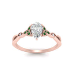 Load image into Gallery viewer, vintage-irish-knot-pear-diamond-engagement-ring-with-emerald-in-rose-gold-FD124181PERGEMGR-NL-RG.jpg