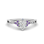 Load image into Gallery viewer, vintage-irish-knot-pear-diamond-engagement-ring-with-purple-topaz-in-white-gold-FD124181PERGVITO-NL-WG.jpg