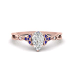 Load image into Gallery viewer, vintage-irish-knot-pear-diamond-engagement-ring-with-sapphire-in-rose-gold-FD124181PERGSABL-NL-RG.jpg