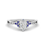 Load image into Gallery viewer, vintage-irish-knot-pear-diamond-engagement-ring-with-sapphire-in-white-gold-FD124181PERGSABL-NL-WG.jpg