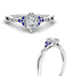 Load image into Gallery viewer, vintage-irish-knot-pear-diamond-engagement-ring-with-sapphire-in-white-gold-FD124181PERGSABL-NL-WG.jpg