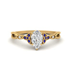 Load image into Gallery viewer, vintage-irish-knot-pear-diamond-engagement-ring-with-sapphire-in-yellow-gold-FD124181PERGSABL-NL-YG.jpg