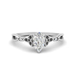 Load image into Gallery viewer, vintage-irish-knot-pear-engagement-ring-with-black-diamond-in-white-gold-FD124181PERGBLACK-NL-WG.jpg