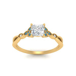 Load image into Gallery viewer, vintage-irish-knot-princess-cut-diamond-engagement-ring-with-blue-topaz-in-yellow-gold-FD124181PRRGICBLTO-NL-YG.jpg