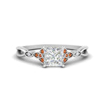 Load image into Gallery viewer, vintage-irish-knot-princess-cut-diamond-engagement-ring-with-orange-sapphire-in-white-gold-FD124181PRRGSAOR-NL-WG.jpg