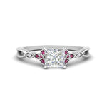 Load image into Gallery viewer, vintage-irish-knot-princess-cut-diamond-engagement-ring-with-pink-sapphire-in-white-gold-FD124181PRRGSADRPI-NL-WG.jpg