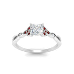 Load image into Gallery viewer, vintage-irish-knot-princess-cut-diamond-engagement-ring-with-ruby-in-white-gold-FD124181PRRGRUDR-NL-WG.jpg