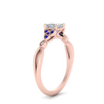 Load image into Gallery viewer, vintage-irish-knot-princess-cut-diamond-engagement-ring-with-sapphire-in-rose-gold-FD124181PRRGSABL-NL-RG.jpg