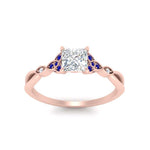 Load image into Gallery viewer, vintage-irish-knot-princess-cut-diamond-engagement-ring-with-sapphire-in-rose-gold-FD124181PRRGSABL-NL-RG.jpg