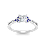 Load image into Gallery viewer, vintage-irish-knot-princess-cut-diamond-engagement-ring-with-sapphire-in-white-gold-FD124181PRRGSABL-NL-WG.jpg