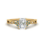 Load image into Gallery viewer, vintage-irish-knot-radiant-diamond-engagement-ring-with-blue-topaz-in-yellow-gold-FD124181RARGICBLTO-NL-YG.jpg