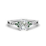 Load image into Gallery viewer, vintage-irish-knot-radiant-diamond-engagement-ring-with-emerald-in-white-gold-FD124181RARGEMGR-NL-WG.jpg