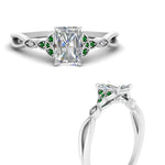 Load image into Gallery viewer, vintage-irish-knot-radiant-diamond-engagement-ring-with-emerald-in-white-gold-FD124181RARGEMGR-NL-WG.jpg