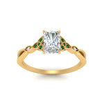 Load image into Gallery viewer, vintage-irish-knot-radiant-diamond-engagement-ring-with-emerald-in-yellow-gold-FD124181RARGEMGR-NL-YG.jpg