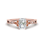 Load image into Gallery viewer, vintage-irish-knot-radiant-diamond-engagement-ring-with-orange-sapphire-in-rose-gold-FD124181RARGSAOR-NL-RG.jpg