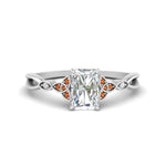 Load image into Gallery viewer, vintage-irish-knot-radiant-diamond-engagement-ring-with-orange-sapphire-in-white-gold-FD124181RARGSAOR-NL-WG.jpg