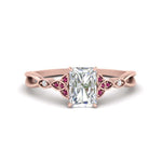 Load image into Gallery viewer, vintage-irish-knot-radiant-diamond-engagement-ring-with-pink-sapphire-in-rose-gold-FD124181RARGSADRPI-NL-RG.jpg