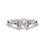 Load image into Gallery viewer, vintage-irish-knot-radiant-diamond-engagement-ring-with-pink-sapphire-in-white-gold-FD124181RARGSADRPI-NL-WG.jpg