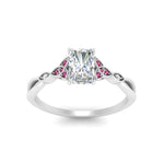 Load image into Gallery viewer, vintage-irish-knot-radiant-diamond-engagement-ring-with-pink-sapphire-in-white-gold-FD124181RARGSADRPI-NL-WG.jpg