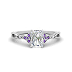 Load image into Gallery viewer, vintage-irish-knot-radiant-diamond-engagement-ring-with-purple-topaz-in-white-gold-FD124181RARGVITO-NL-WG.jpg