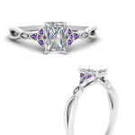 Load image into Gallery viewer, vintage-irish-knot-radiant-diamond-engagement-ring-with-purple-topaz-in-white-gold-FD124181RARGVITO-NL-WG.jpg